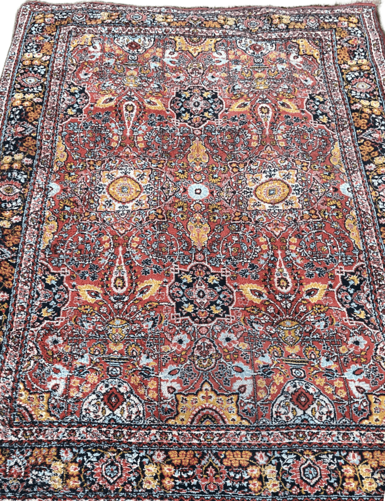 Patterned carpet glowing with secrets