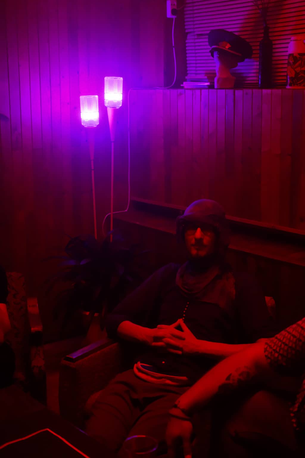 Chill Desert Traveler Desert traveler chilling in the bar after a long dance in the Oasis