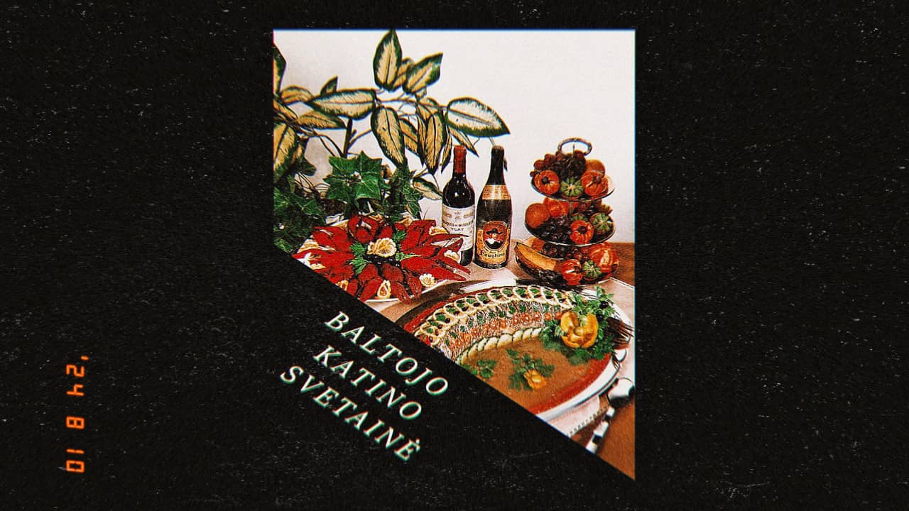 Event poster Really old photo of a table with delicious seafood and a couple of drinks