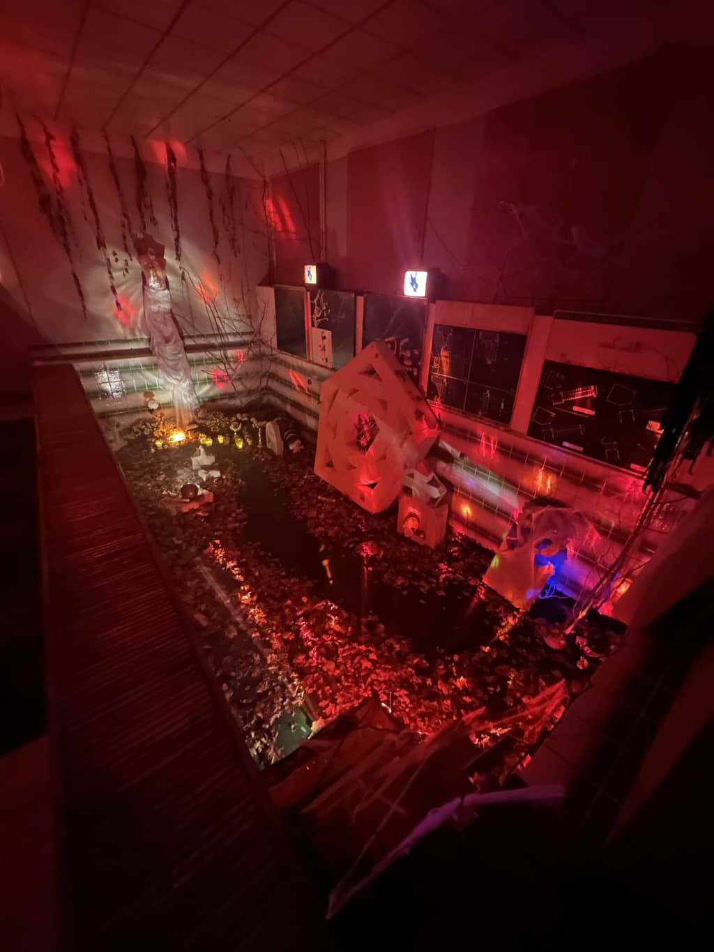 The Cemetery Cemetery installation in the pool