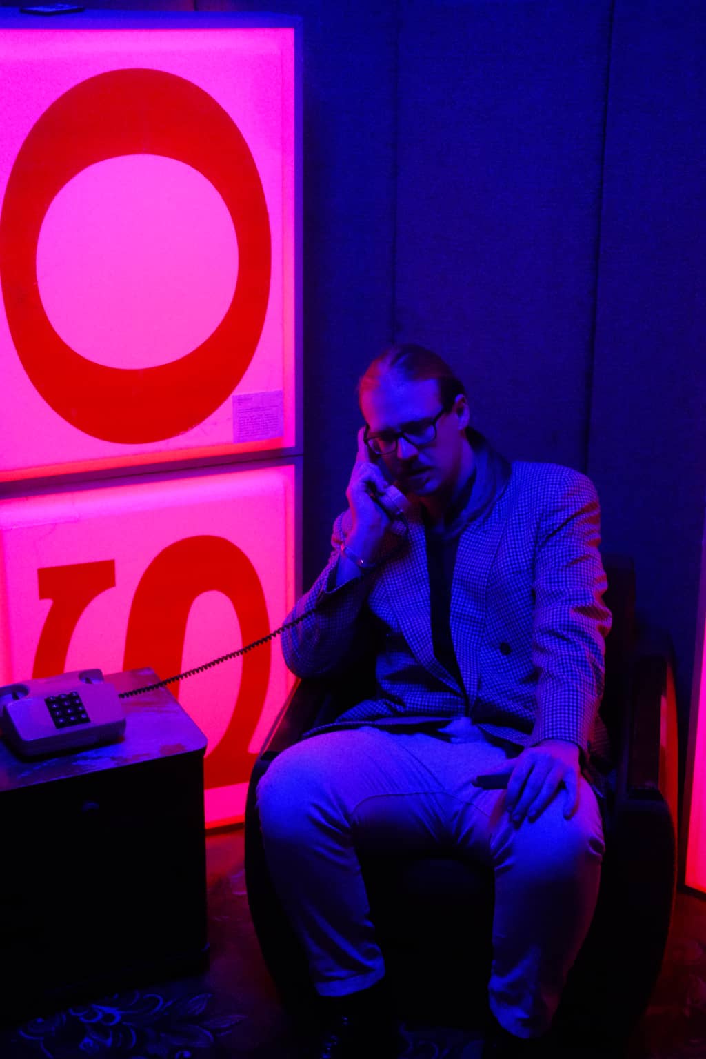 Business Call An important business person having a business call in a dark room