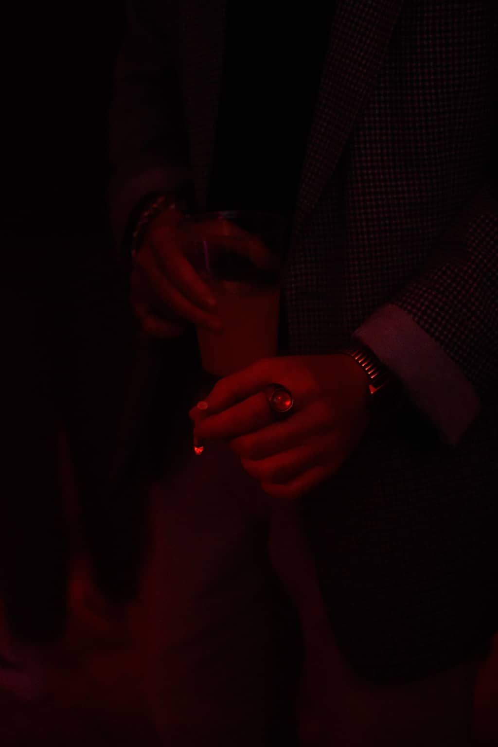 Business attributes Business person showing off his fancy ring, ash-mode enabled