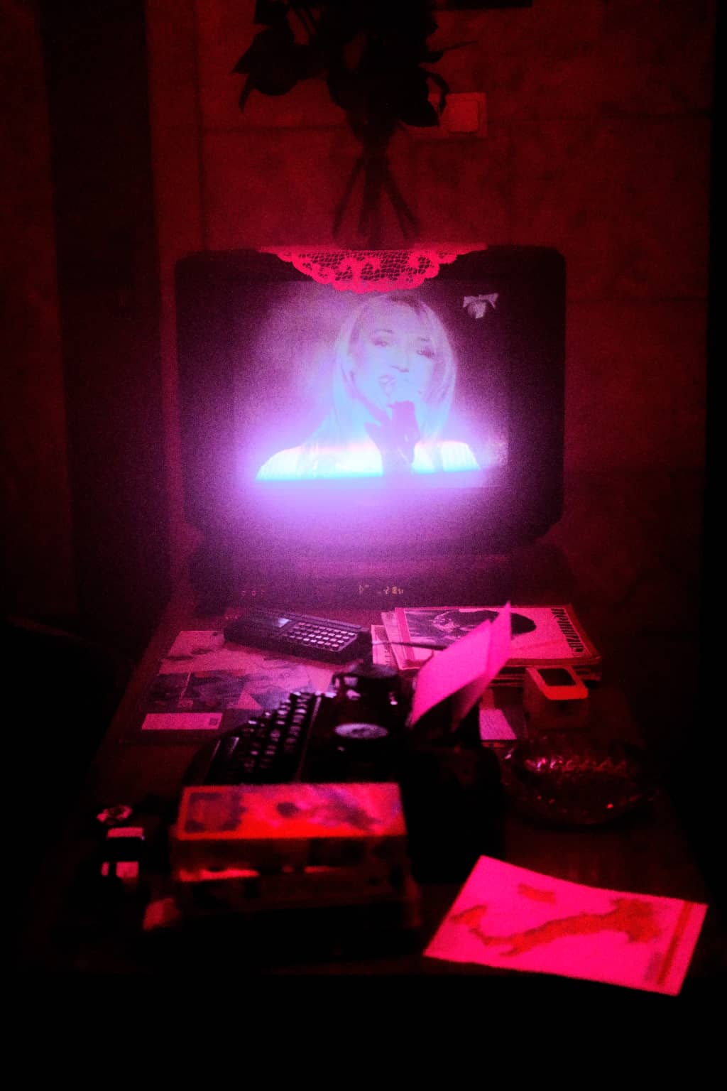 Entrance fee Television playing old-school VHS tapes