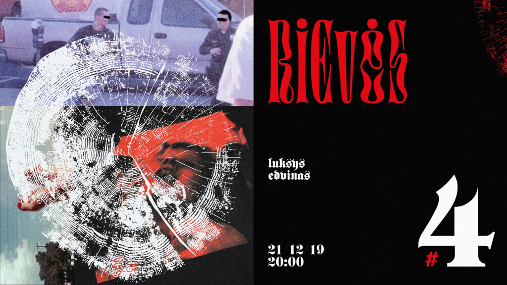 Event poster RIEVĖS event poster which shows two tough guys