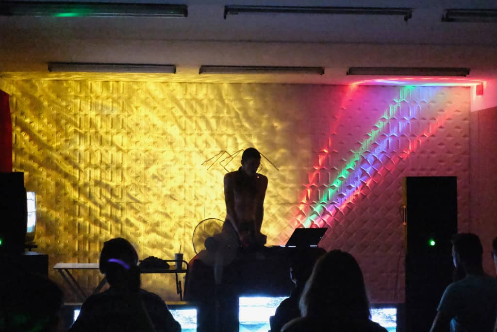 Main stage Main stage with a bunch of people dancing