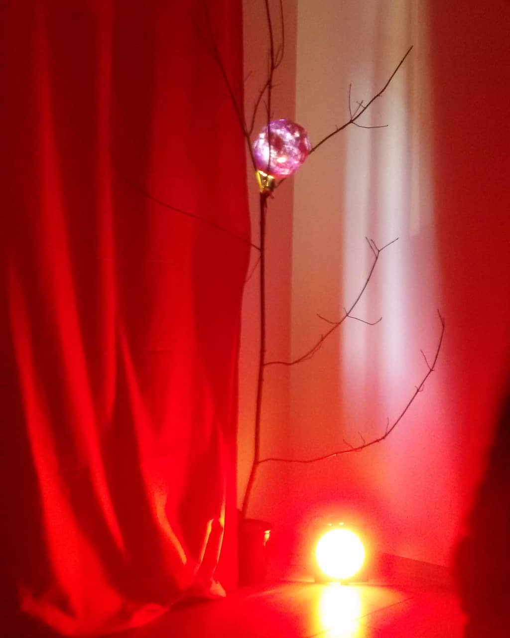 The Arm Tree with a Papier Mache glowing baloon thing at the top